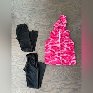 Girls clothes lot bundle size large thermal pants & Cabella’s camo pink vest